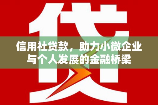 汤阴信用社贷款，助力小微企业与个人发展的金融桥梁