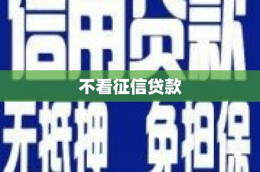 徽州不看征信贷款