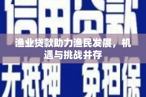 湖里渔业贷款助力渔民发展，机遇与挑战并存