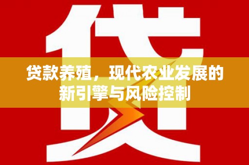 上街贷款养殖，现代农业发展的新引擎与风险控制
