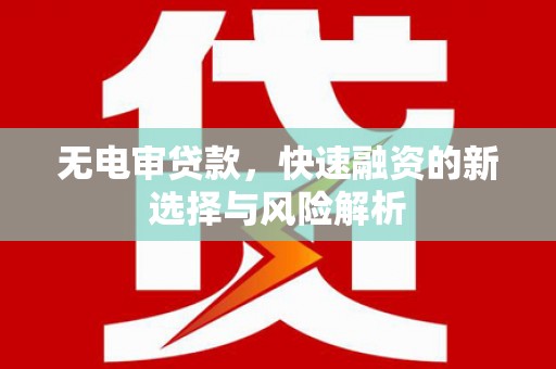 利州无电审贷款，快速融资的新选择与风险解析