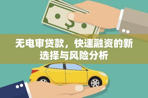 江阳无电审贷款，快速融资的新选择与风险分析