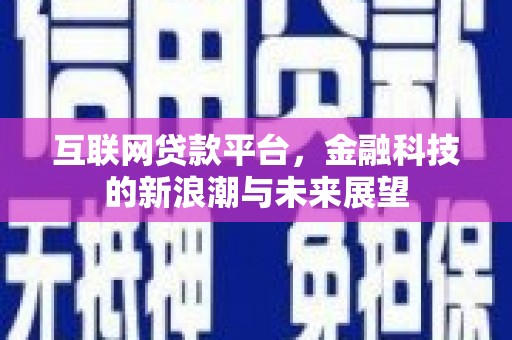 江陵互联网贷款平台，金融科技的新浪潮与未来展望